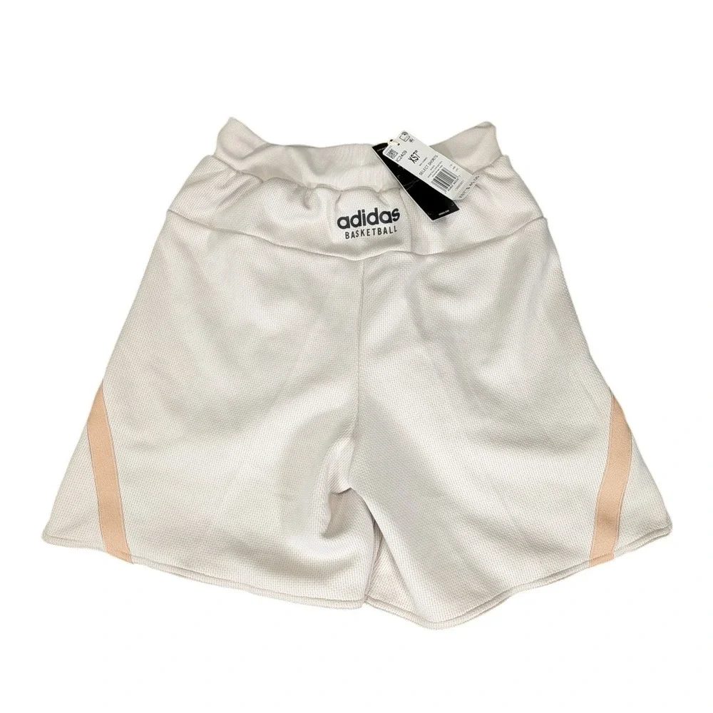 Adidas Basketball Select Shorts Mens XS 7 Inch Off White Tan IC2409 NWT